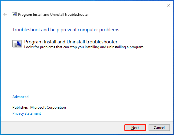 Run the Program Install and Uninstall troubleshooter