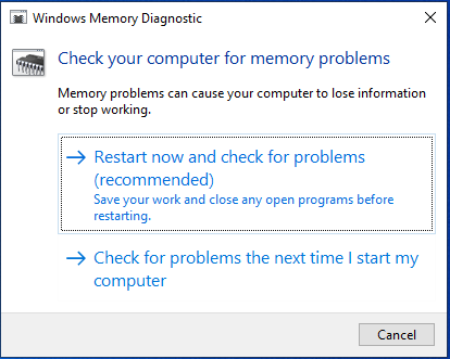 check for memory problems