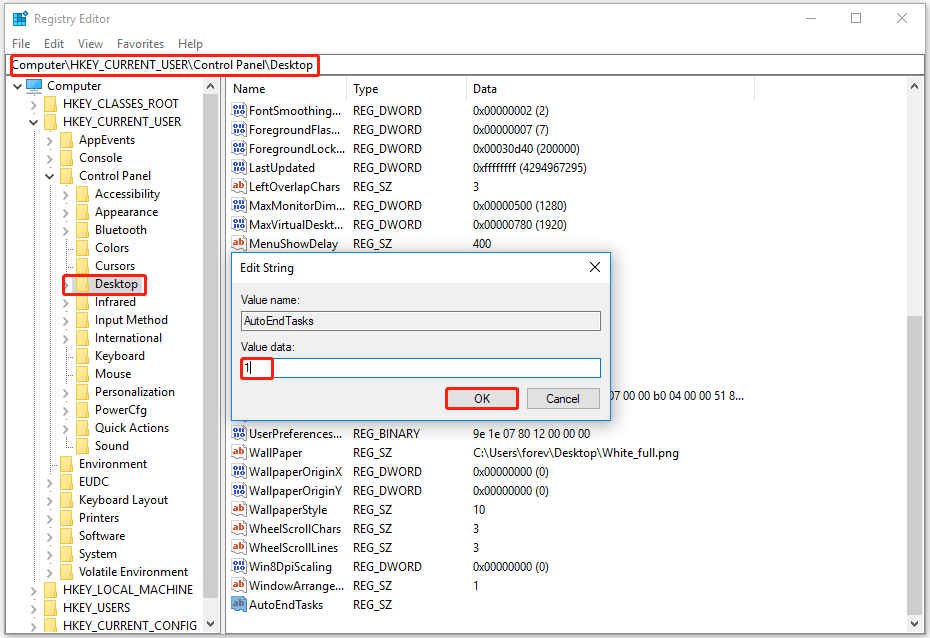enable/disable AutoEndTasks on Windows 10/11