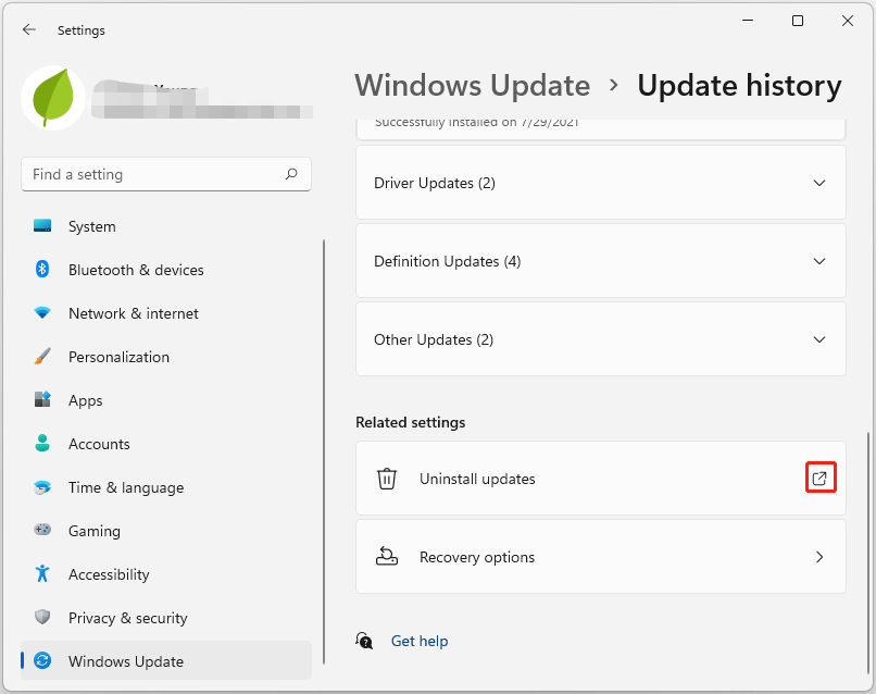uninstall Windows Updates