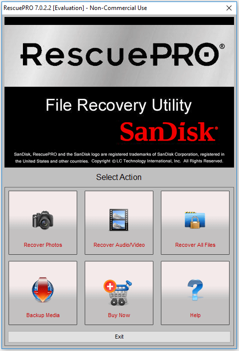 run the SanDisk RescuePRO program