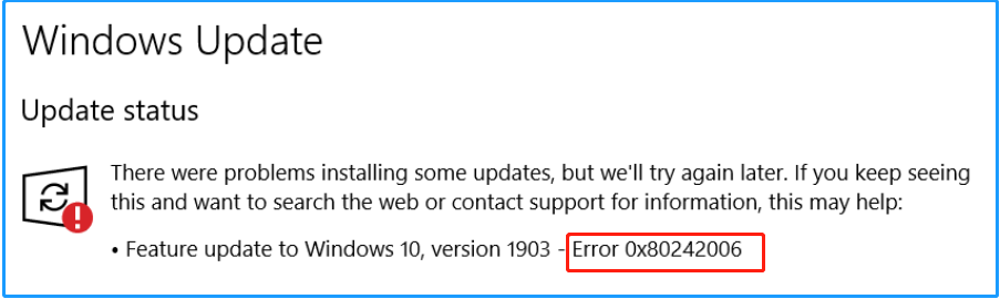  update error 0x80242006