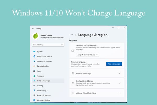 windows 11 system language won't change
