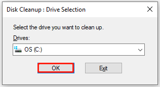 choose the drive to clean up