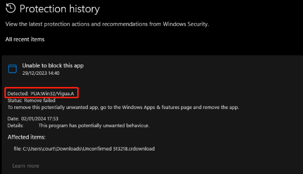 PUA:Win32/Vigua.A: What It Is & How to Remove It on Windows 10/11
