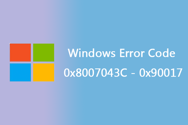 SOLVED: Windows Error Code 0x8007043C - 0x90017