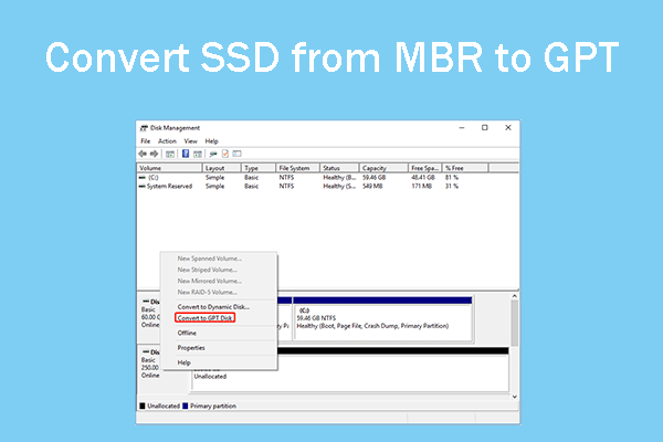 How to Convert SSD from MBR to GPT Without Losing Data
