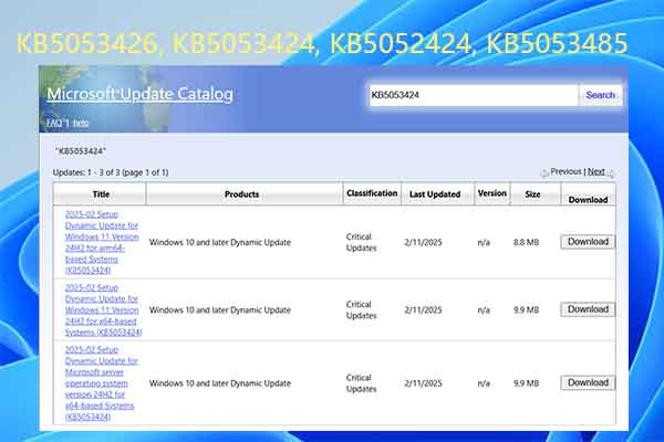 Dynamic Updates Checklist: KB5053426, KB5053424, KB5052424