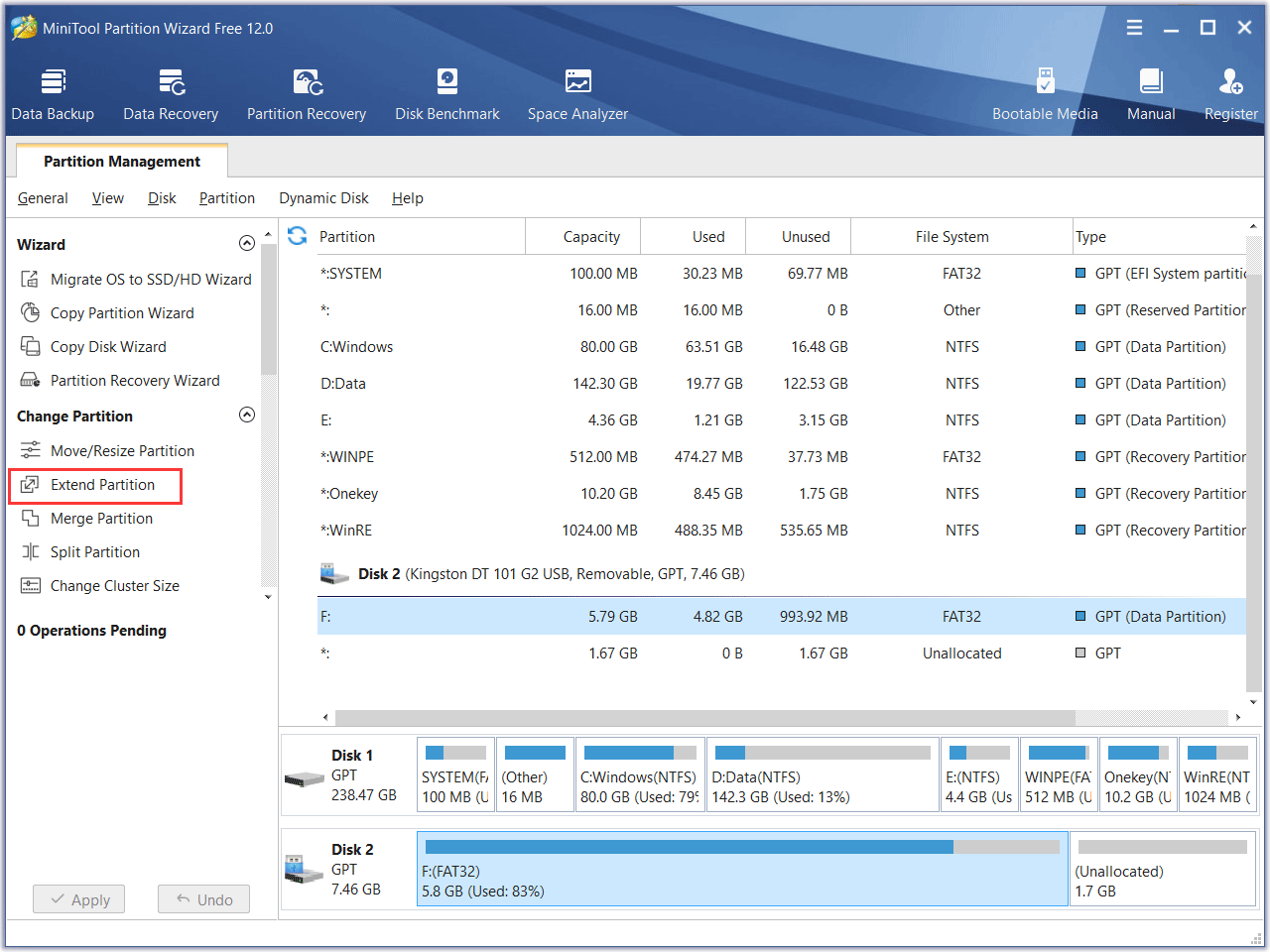 choose a way to start extend USB drive