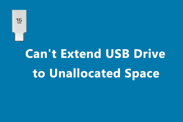 cannot extend USB drive to unallocated space