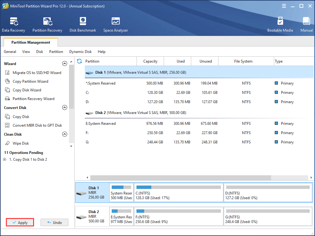 Clone a Hard Drive to SSD Partition Wizard