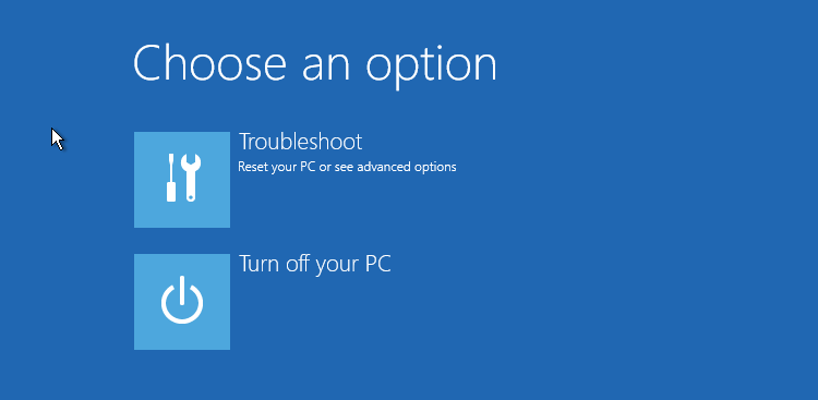 choose troubleshoot
