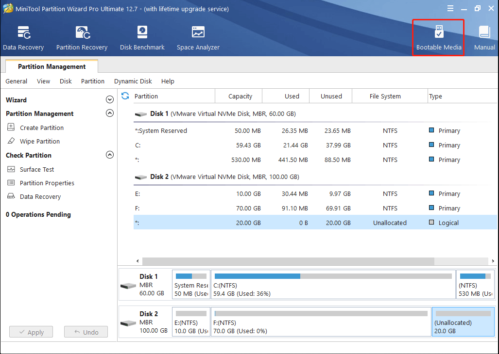 choose bootable media