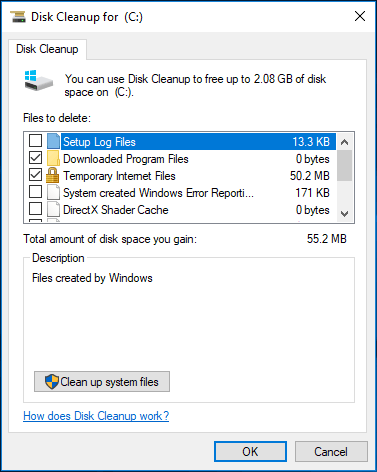 disk cleanup Windows 10