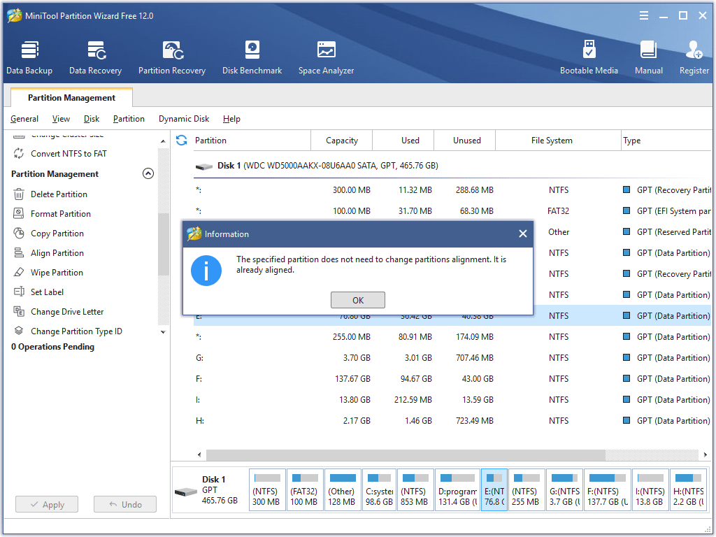 SSD partition has been aligned