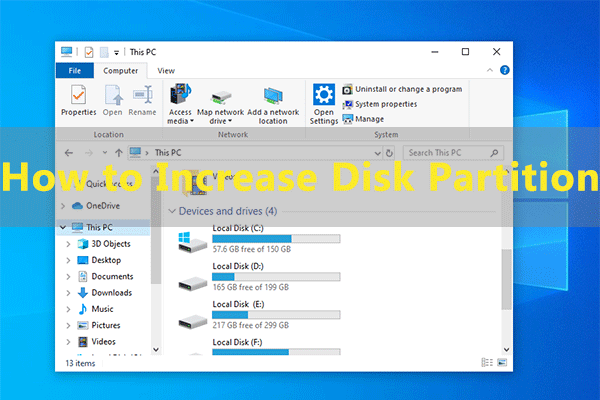 increase disk partition