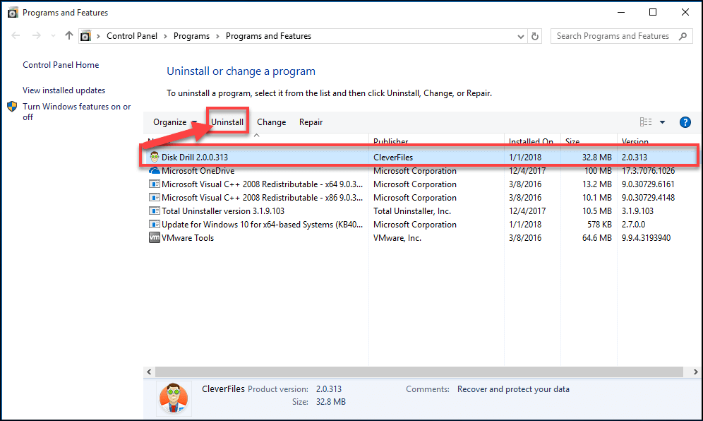 uninstall apps