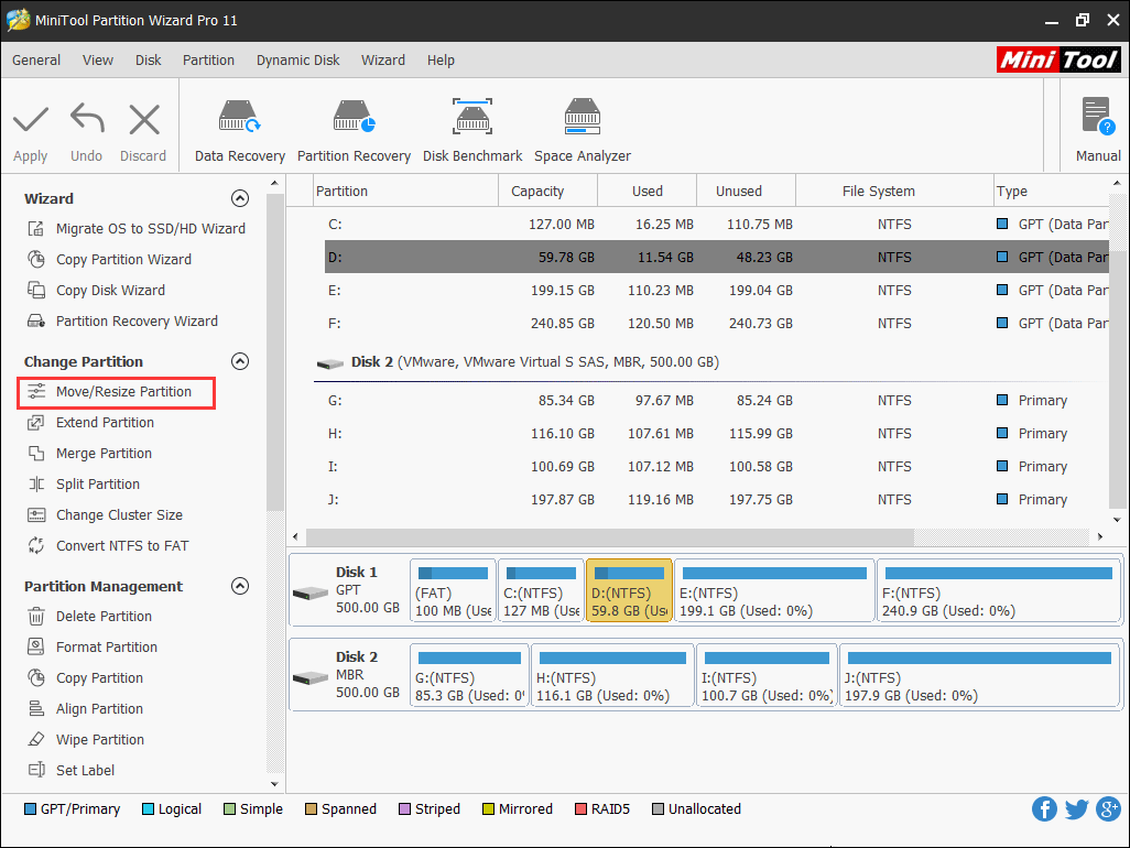 choose the specific feature to start