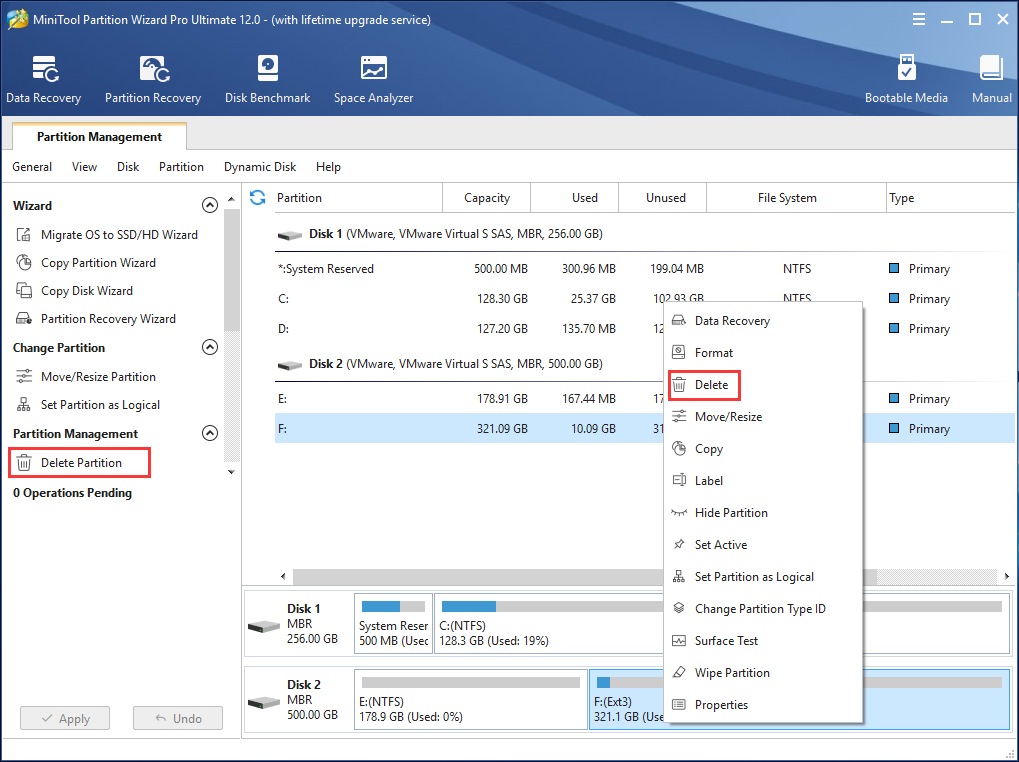 delete partition