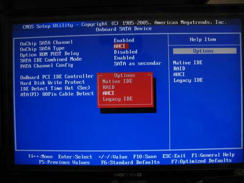 open AHCI mode in the motherboard setting