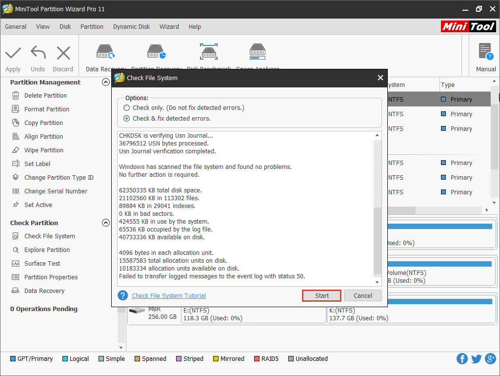 check file system