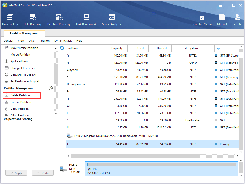 delete partition
