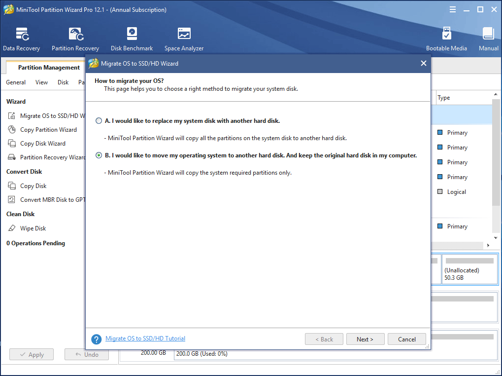 two options to migrate system