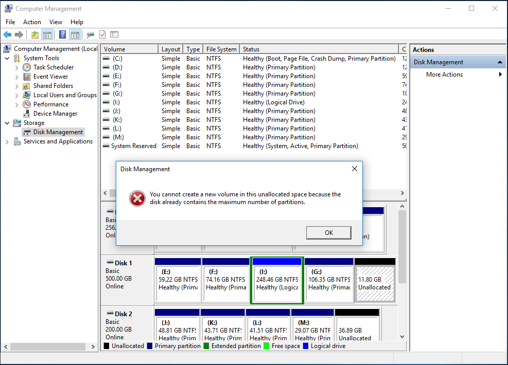 max number of partitions MBR