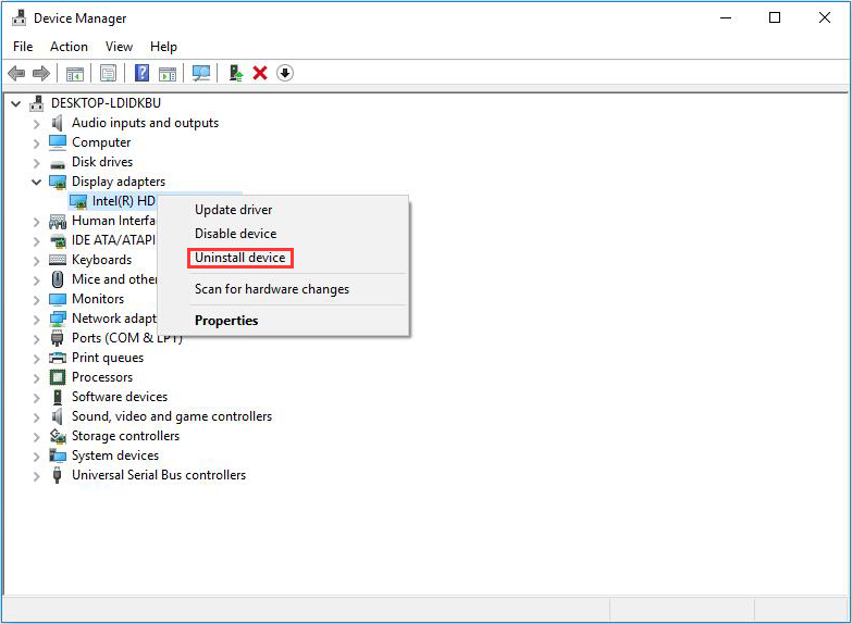 uninstall device