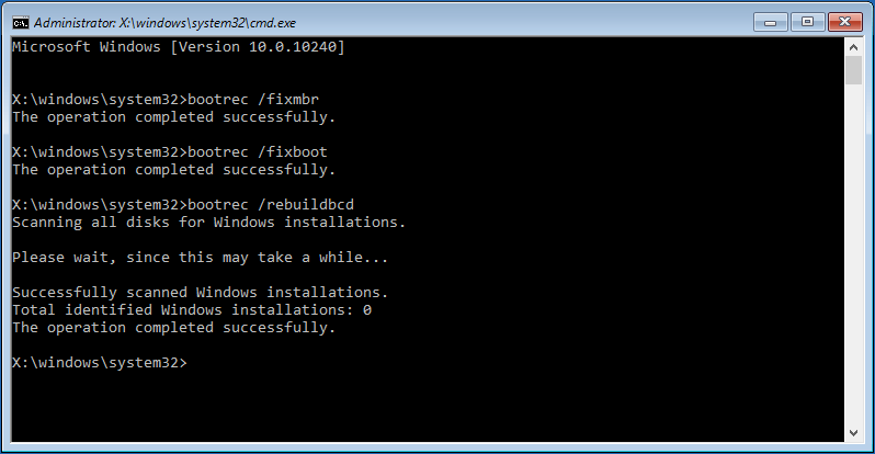 bootrec commands