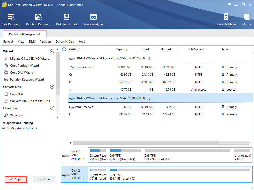 system partition is increased via system migration