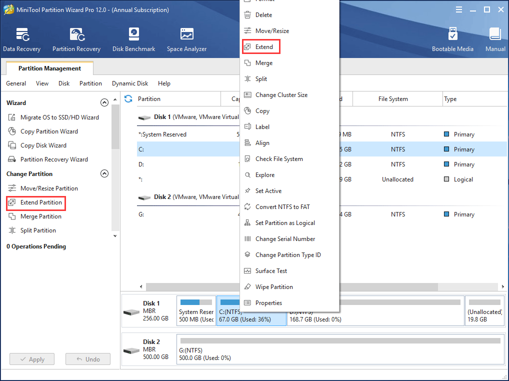 extend partition Windows 10
