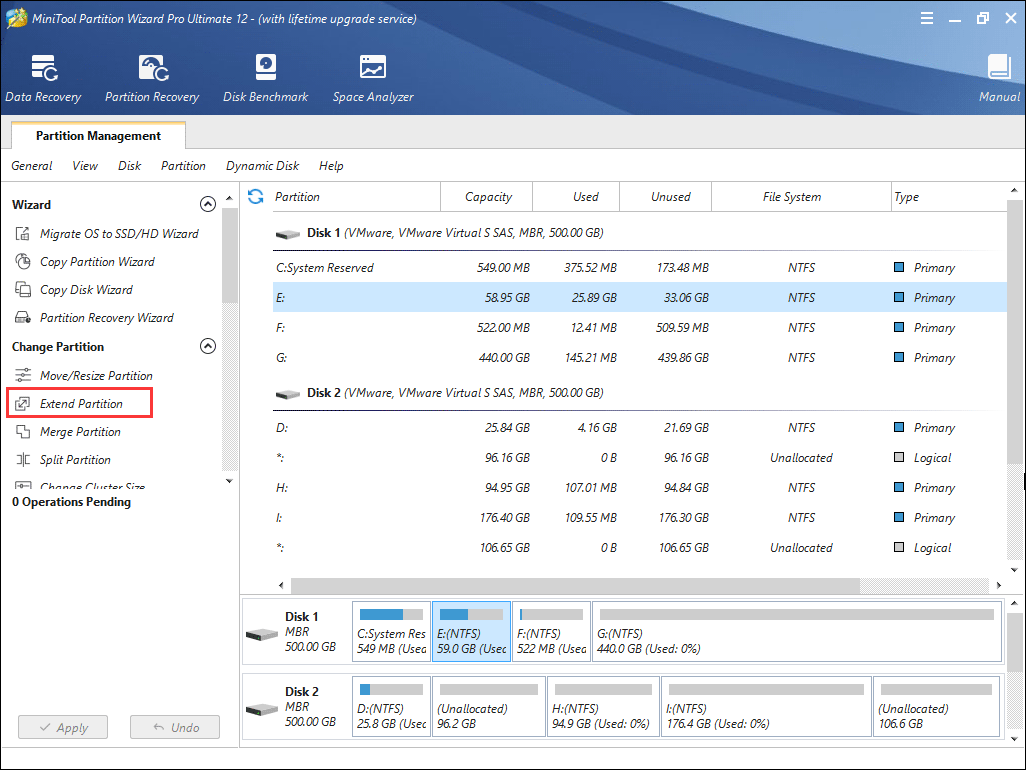 extend partition