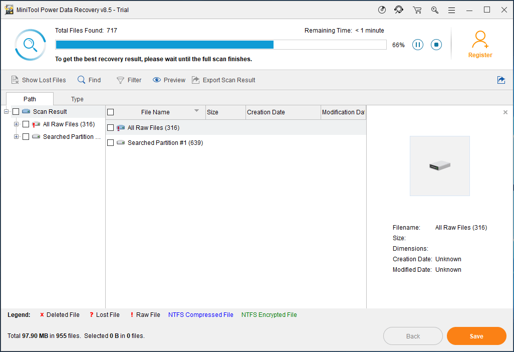 partition scan process is on