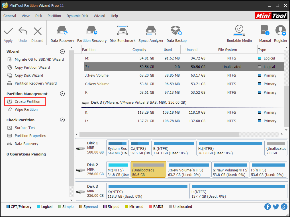 create a new partition
