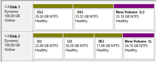 create spanned volume on unallocated space