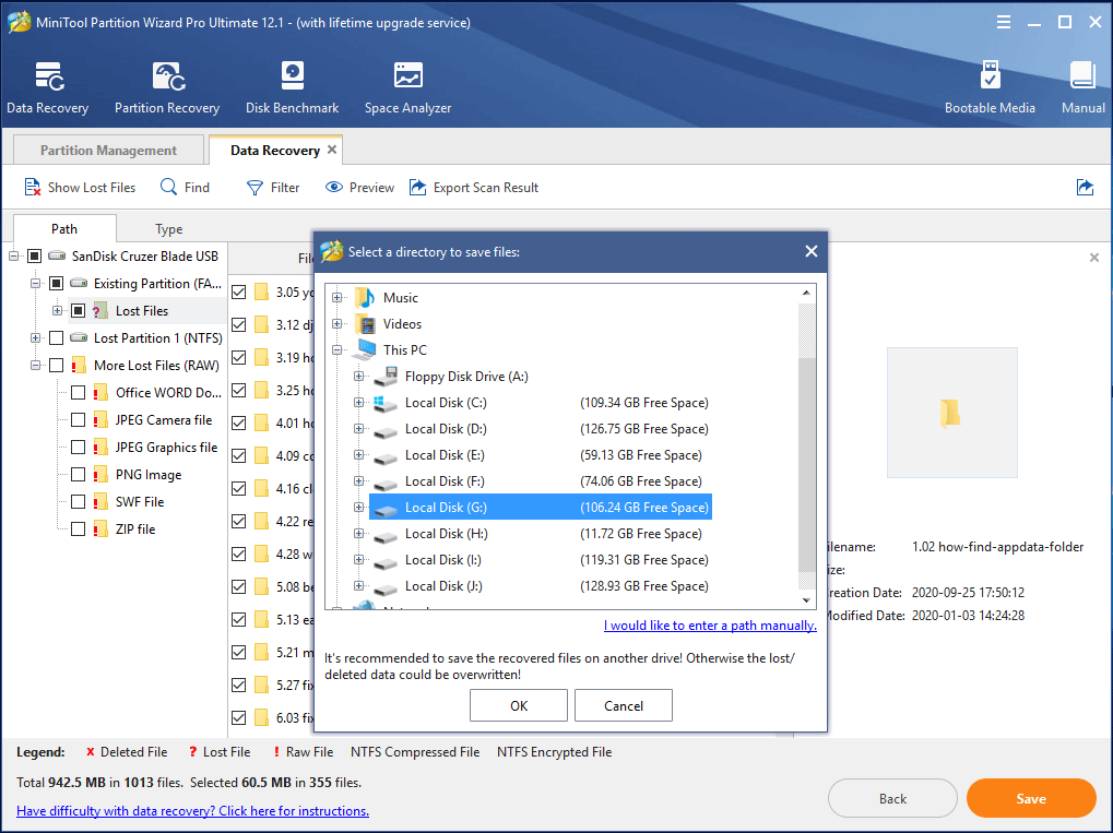 save files to a location