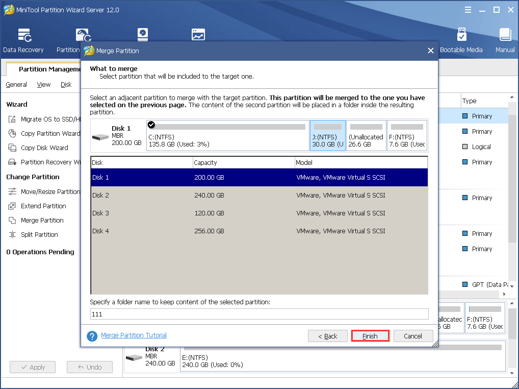 choose a partition to be merged