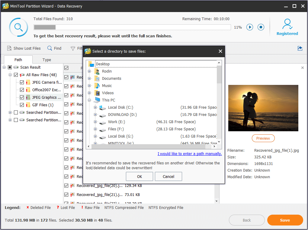 save the needed files