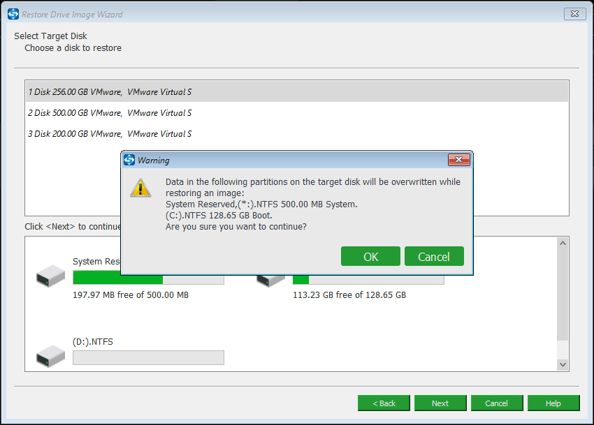 restore image on external hard drive to the original location