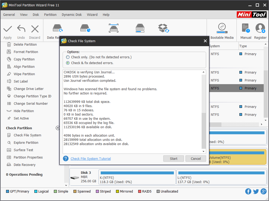check file system