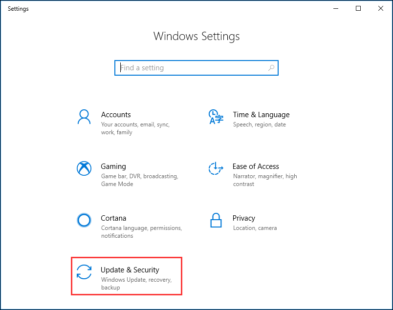 choose update and security