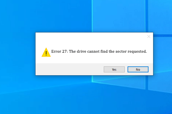 The drive cannot find the sector requested