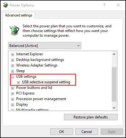 expand USB setting
