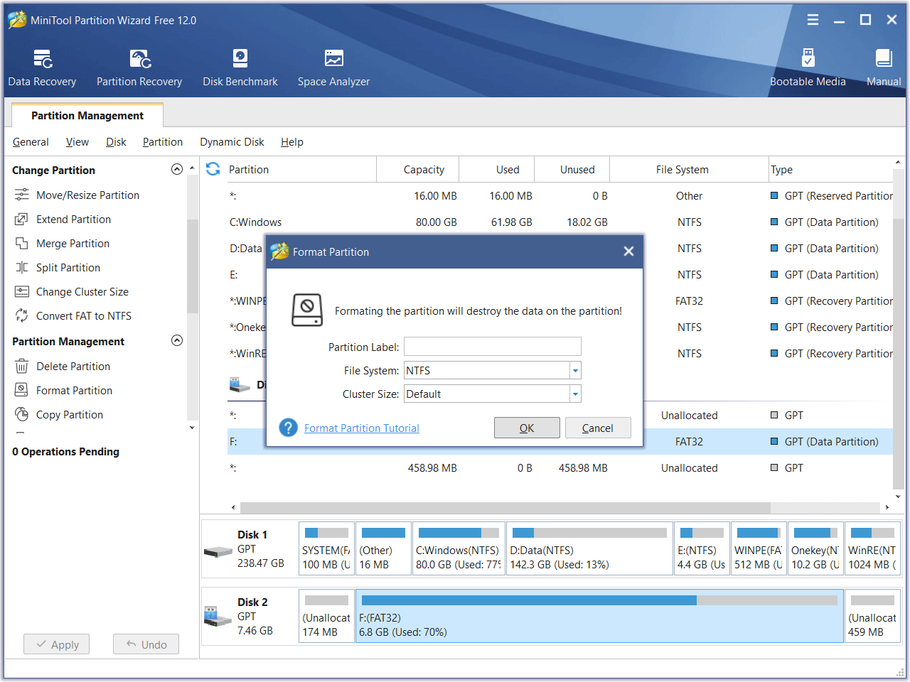 format the USB drive as NTFS file system