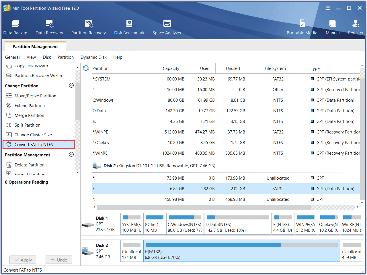 convert FAT to NTFS