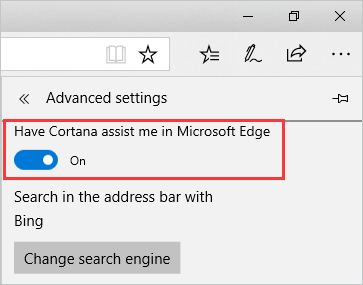 enable Cortana in Edge
