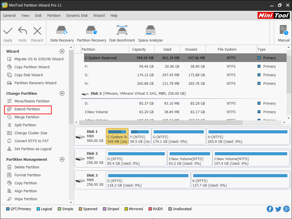 extend system reserved partition