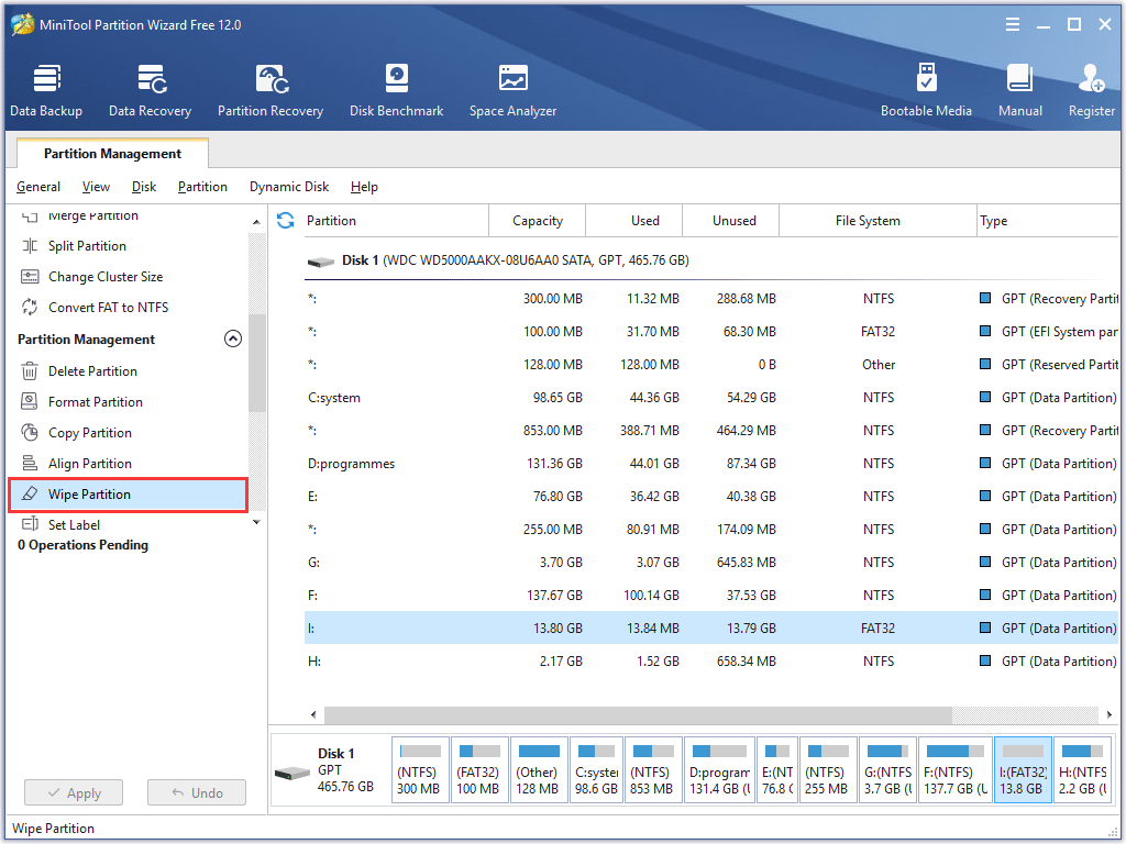 wipe partition