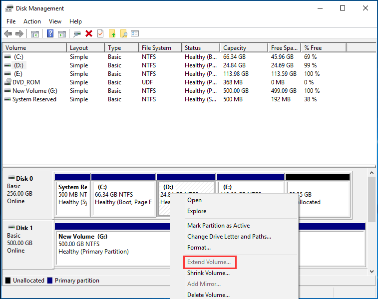 changer les partitions du disque cd dans Windows 7